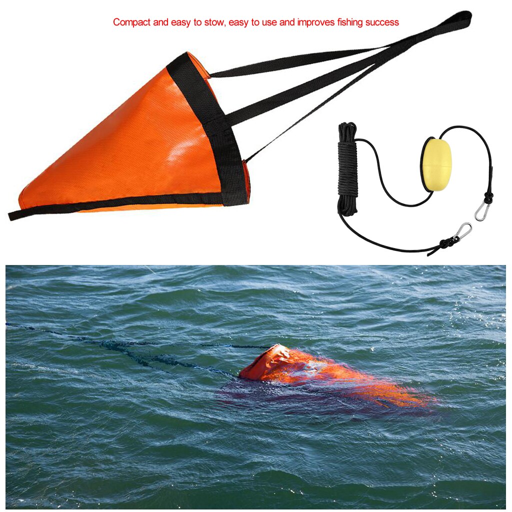 24 inch Marine PVC Sea Anchor Drift Anchor Kayak Canoe Boat Float Drogue Drifting Brake Rowing 30ft Retrieving Tow Throw Line
