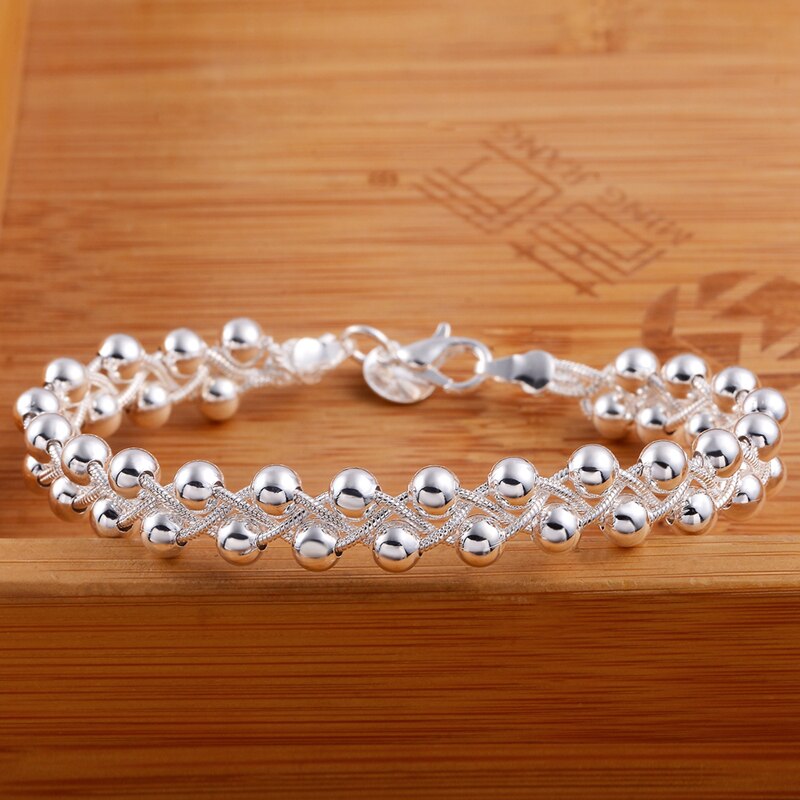 925 silber Weben Perlen Kette Armbinde Für Frauen Hochzeit Modeschmuck