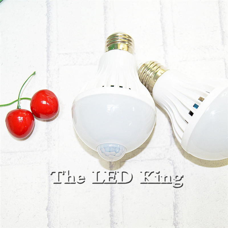E27 220V Sensor Led Lamp Pir Infrarood Motion/Sound + Light Sensor Controle Automatische Smart Body Detectie led Smd 5730