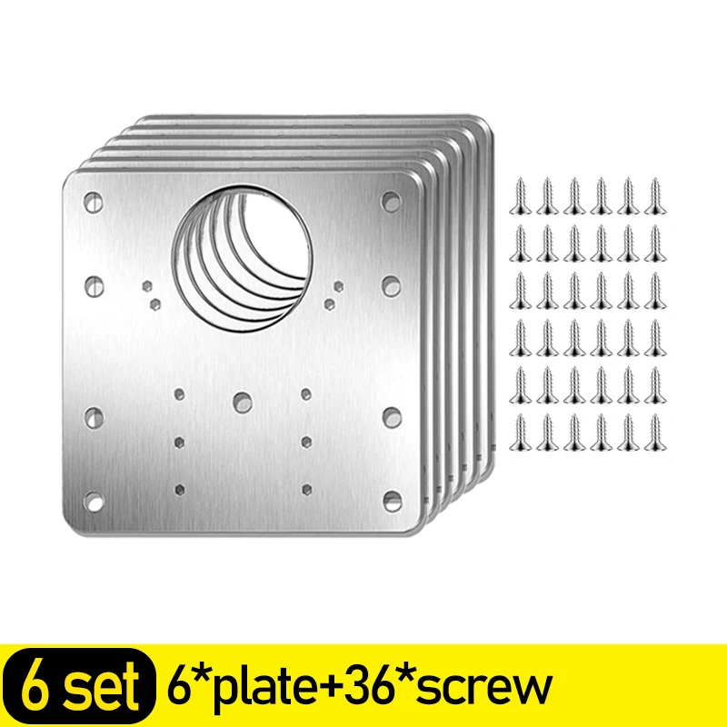Stainless Steel Hinge Repair Plate with Screw Kitchen Cabinet Door Hinge Mounting Connection Plate Furniture Flat Fixing Bracket: Yellow