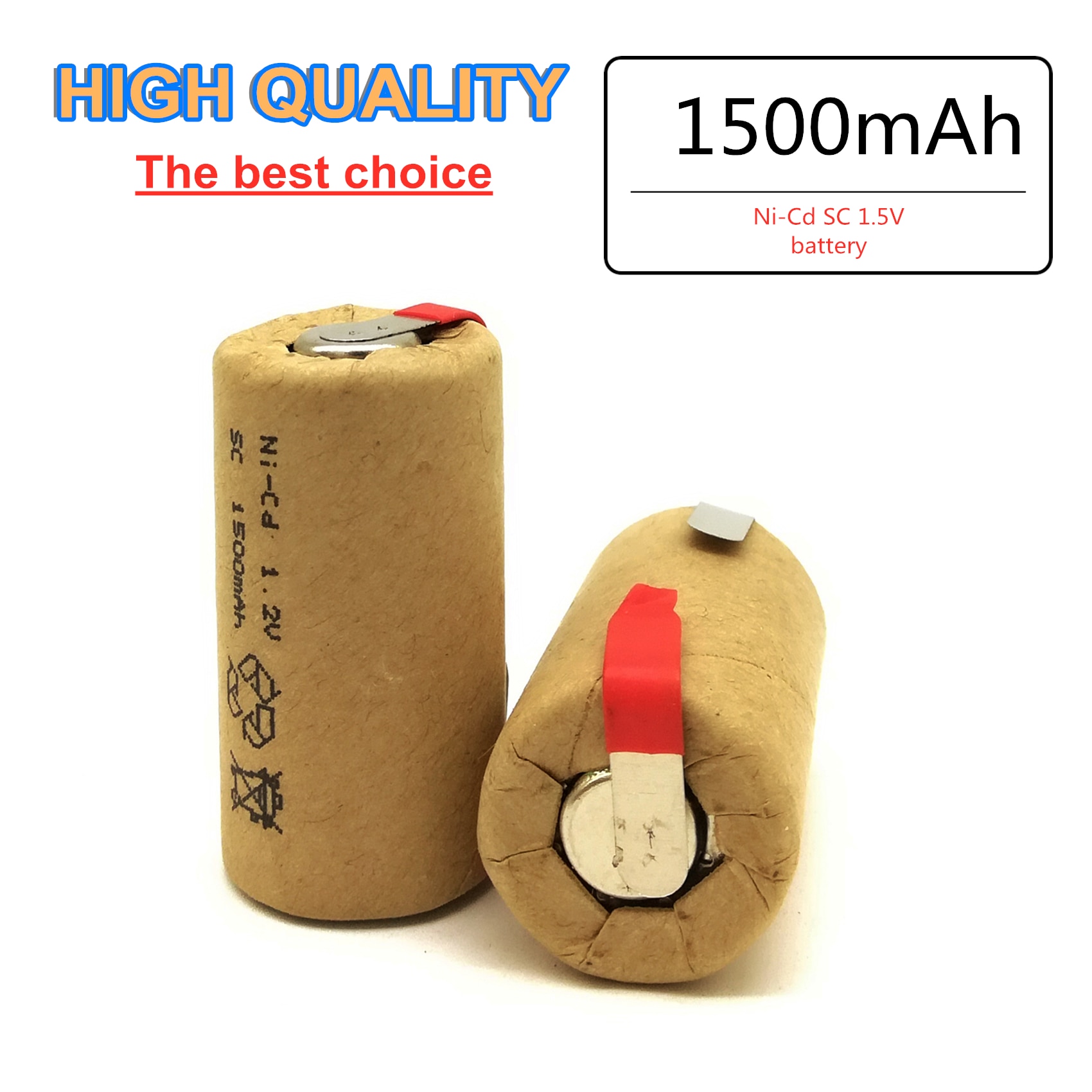 ZONE ONE battery, rechargeable battery, SC NI-Cd 1.2V 1500mah battery with tab forLED electric tools