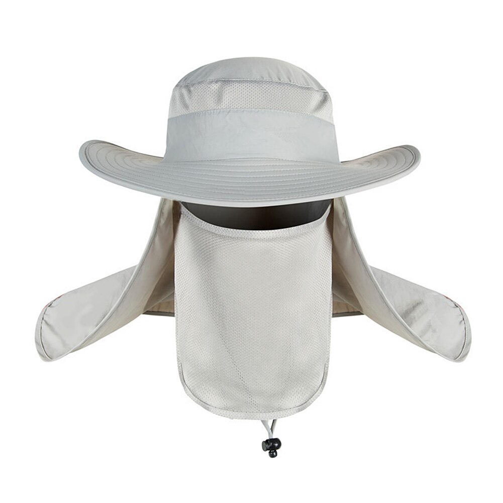 Fiskeri hat vandtæt uv beskyttelse solhætte udendørs hat fiskeri tøj til udendørs sportsfiskeri camping hinking: Lysegrå
