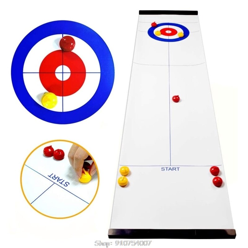 Faltbare Mini Eisstockschießen Tisch Eisstockschießen Ball Tabletop Eisstockschießen Spiel Für Art Erwachsene Fam: -B