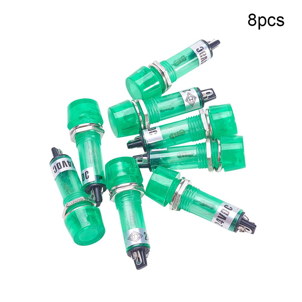 8-15Pcs XD10-3 LED Plastic Indicator Waterproof Signal Power 24V Red/Yellow/Green Lights Round Head Button Indicator