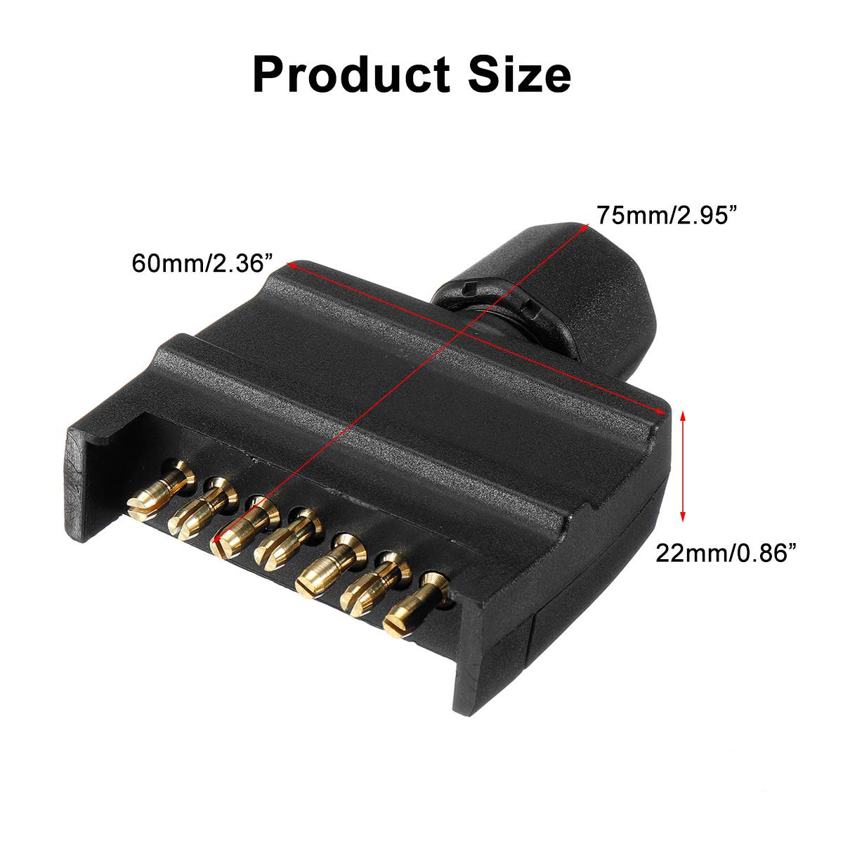 7 Pin Male Trailer Connector Adaptor Flat Trailer Plug Power Cord 12V Durable Waterproof Truck Car Accessories (AU Plug)
