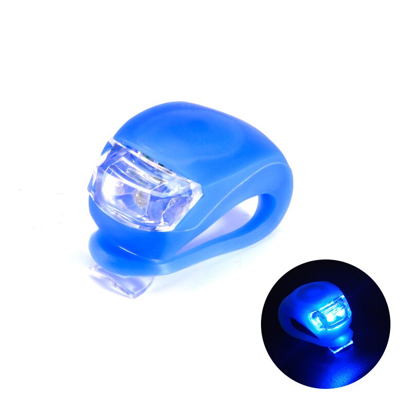1pc Knipperende Voor Fietslicht Silicone LED Head Voor Achter Wiel Fiets Licht Waterdicht Fietsen Fiets Accessoires: Blauw