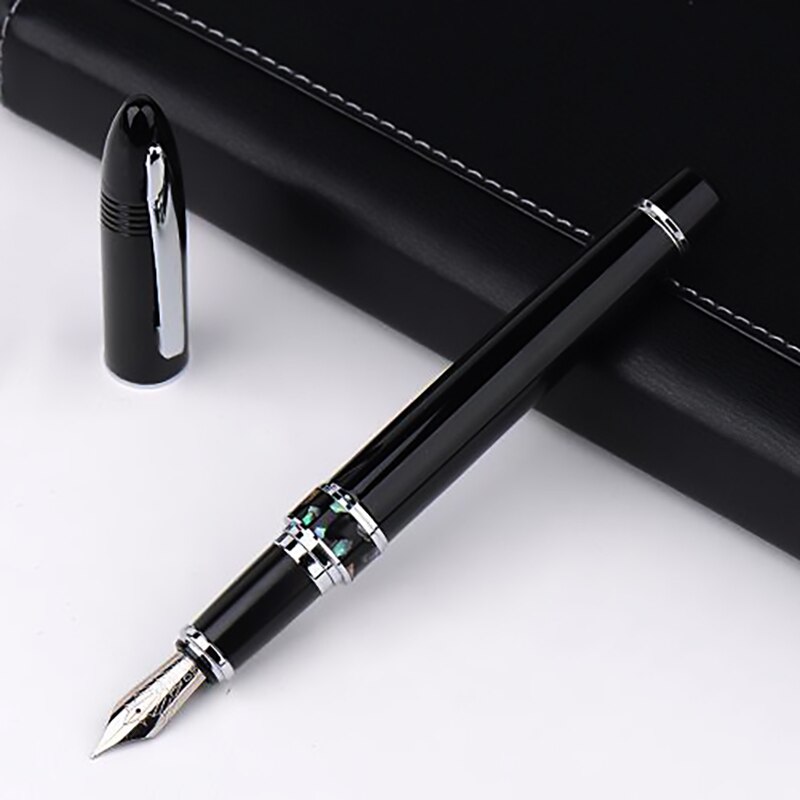 Duke Classic Fountain Pen 911 Dark Blue Big Shark Shape Full Metal Iridium Medium Nib Writing Pen Business Office Home Supplies