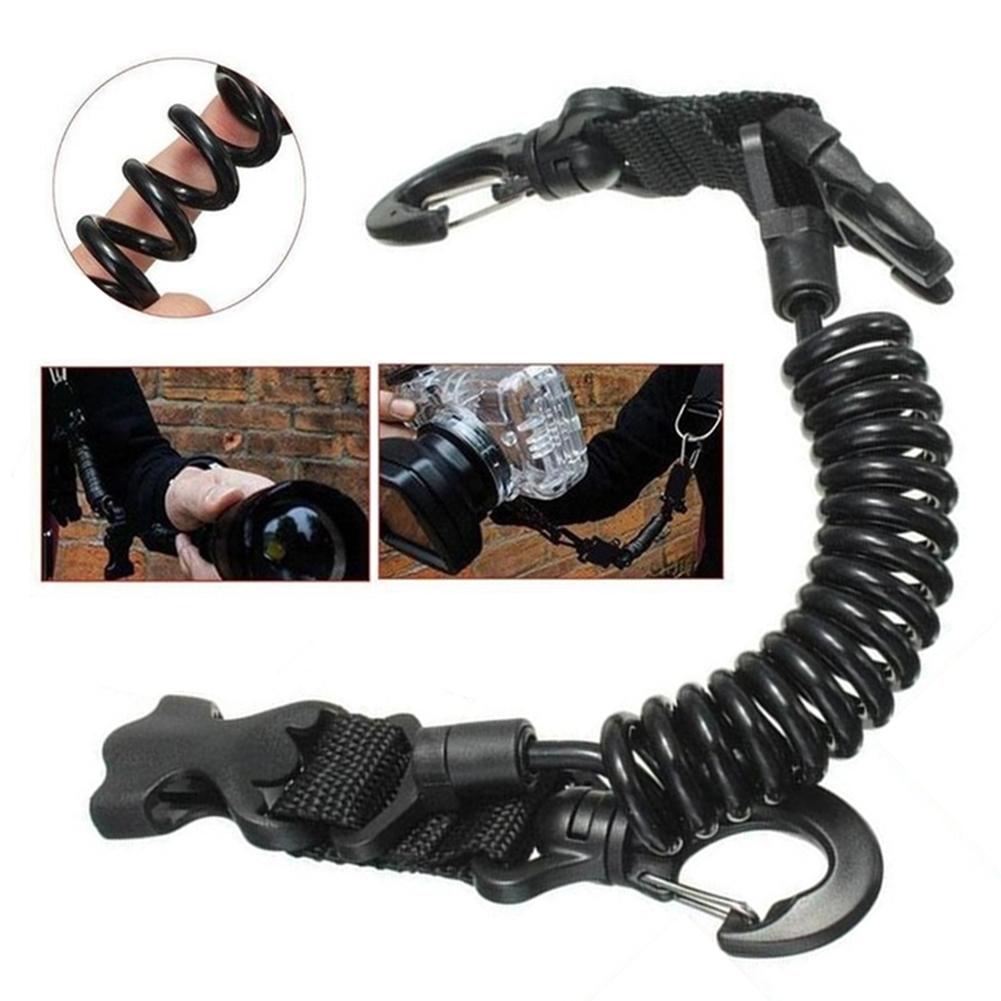 1pcs Durable Diving Tool Spring Coil Hook Underwater Diving Camera multi-function Lanyard Carabiner Buckle Anti-lost Rope