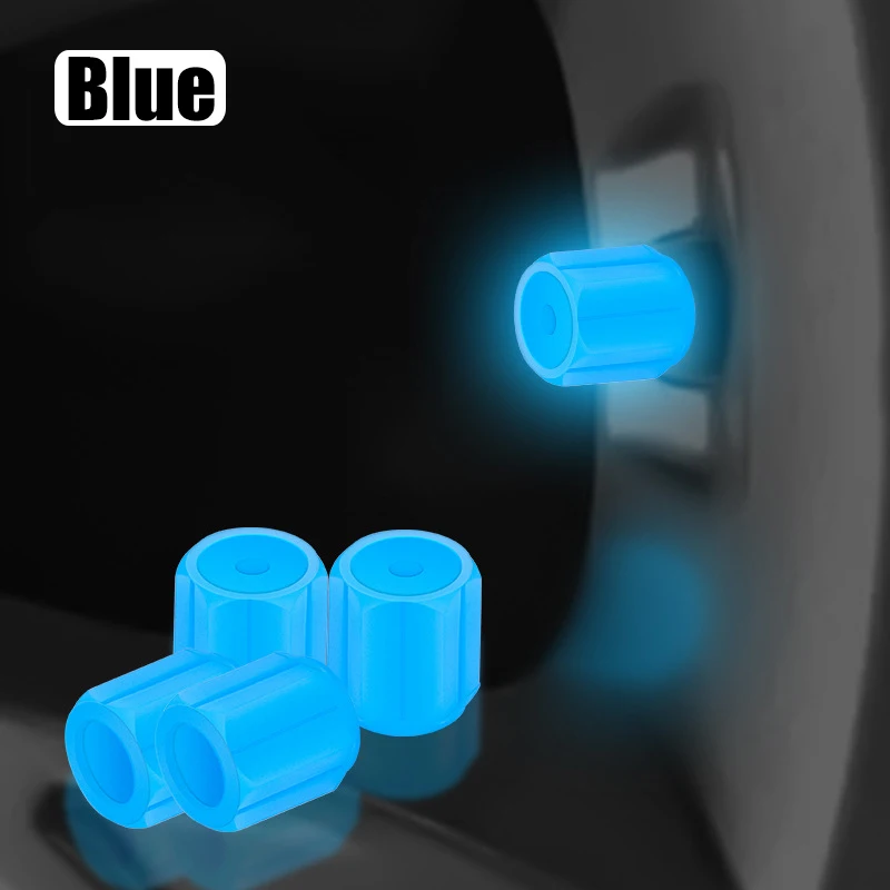 Luminous Car Tire Valve Caps Plastic Red Motorcycle Bike Tyre Valve Caps Wheel Hub Glow Decoration Dustproof Tyre Rim Stem Cover: Lavender