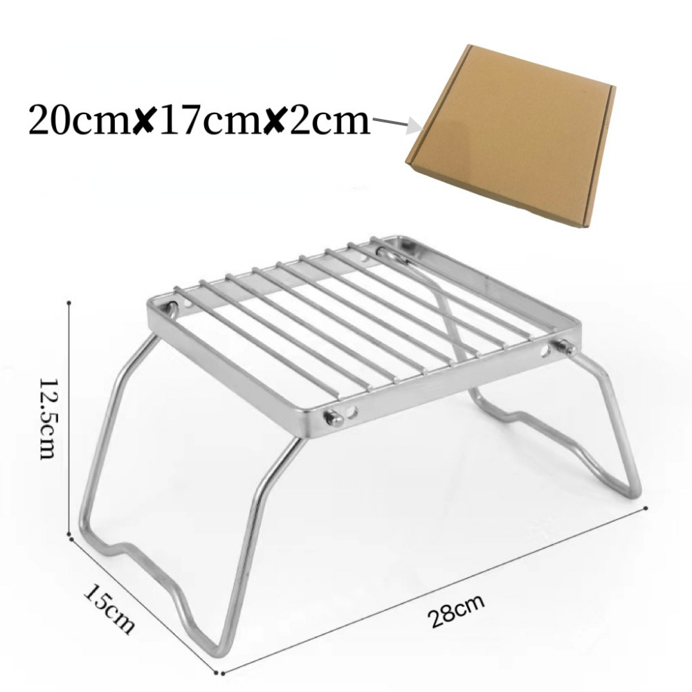 Support de poêle d'extérieur en acier inoxydable, Portable et pliable, Mini support de Barbecue, support de Pot, support de plateau de cuisson: Default Title