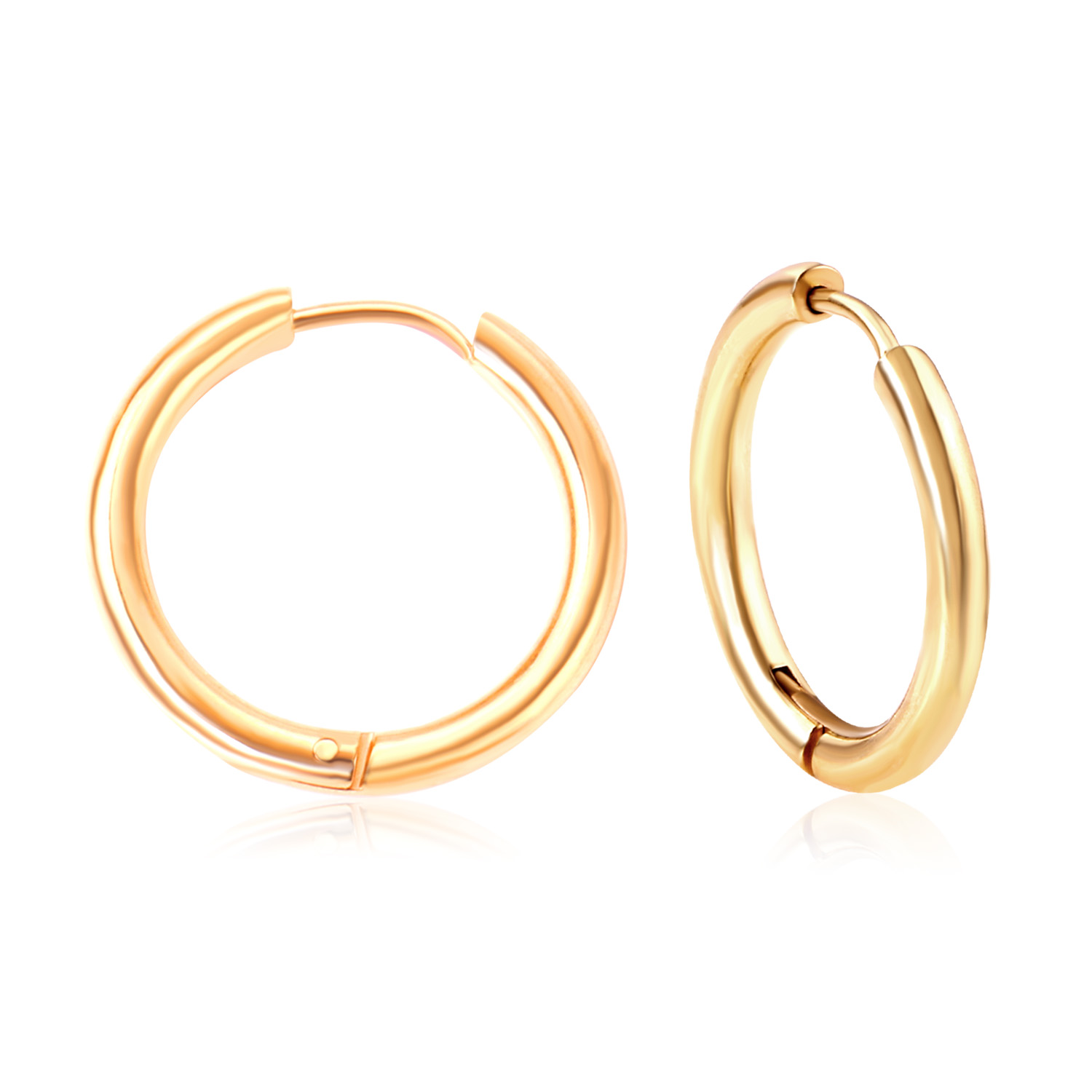Pendientes de aro colgantes con dije geométrico Simple de lujo para mujer y hombre, Huggies de acero inoxidable con corazón, estrella, Luna, Cruz