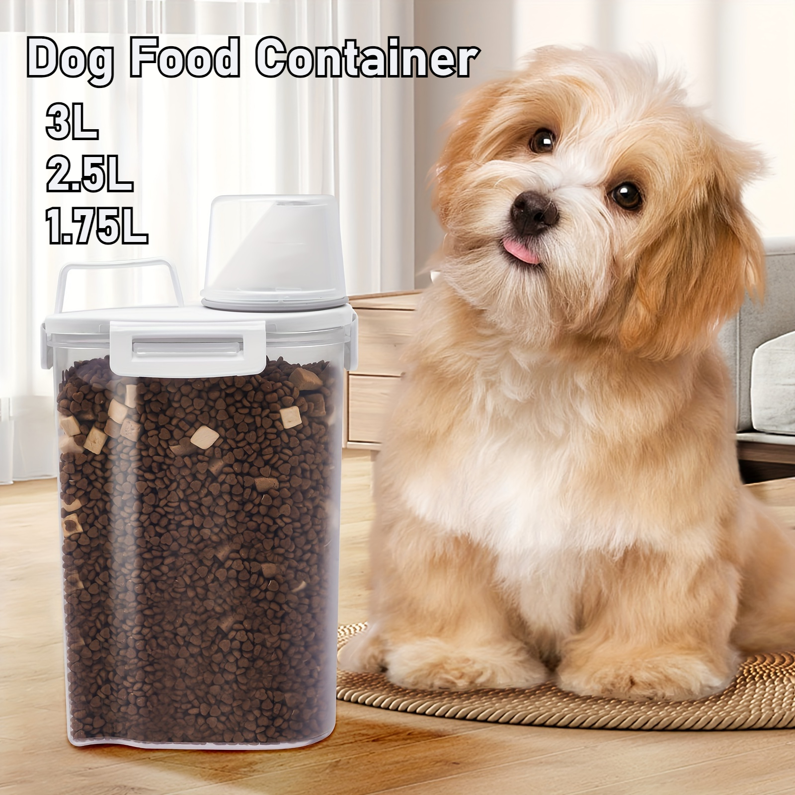Récipient de nourriture pour chien scellé boîte de stockage de nourriture pour chien avec couvercle-humidité et étanche, idéal pour les aliments pour chiens, les aliments pour chats, les collations pour animaux de compagnie