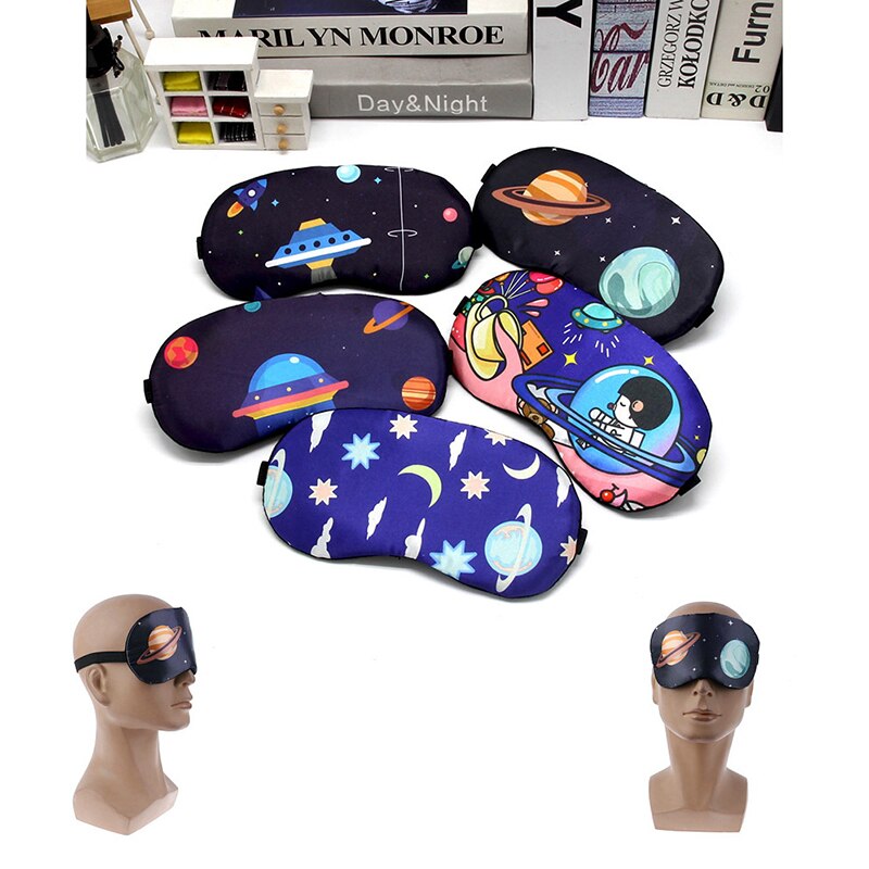 1pc Cartoon Sleeping Mask Eyepatch Eye Cover Cotton Print For Travel Relax Sleeping Aid Eye Patch Shading Eye Mask