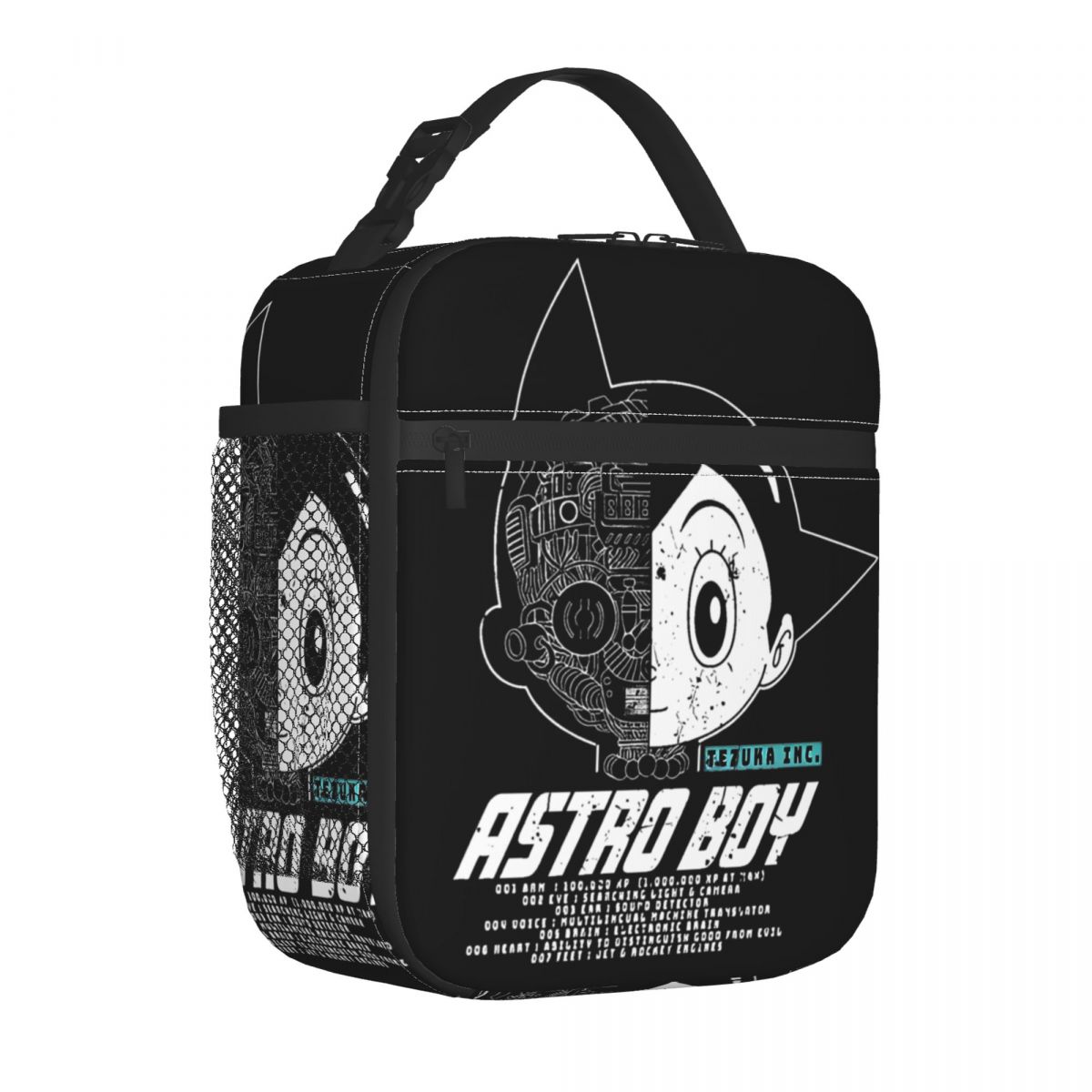 The Mighty Atom Astro Boy Astroboy Insulated Lunch Bag Cooler Bag Reusable Lunch Container Portable Tote Lunch Box Office Travel: GRAY
