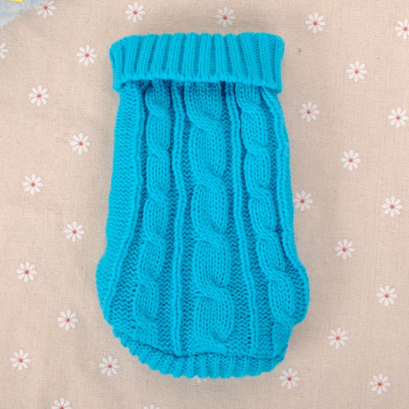1pcs Small Dog Sleeveless Knit Tight Sweater Pet Clothing Teacup Dog Clothes Pet Supplies CLL9006: Blue / bust 23cm