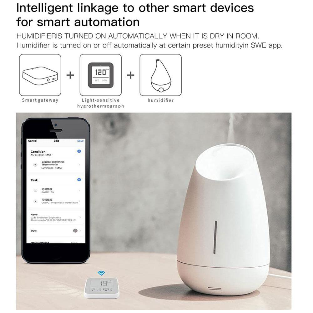 Tuya Smart ZigBee Bluetooth Mesh Smart Home Temperature And Humidity Sensor Mini Brightness Light Sensitive App Control