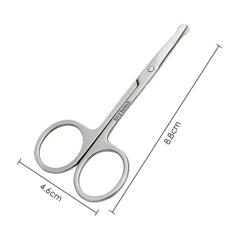 1 ud. De pinzas de corte de pelo para cejas y nariz, tijeras de seguridad redondas de acero inoxidable, tijeras para cejas, cortaúñas pequeñas