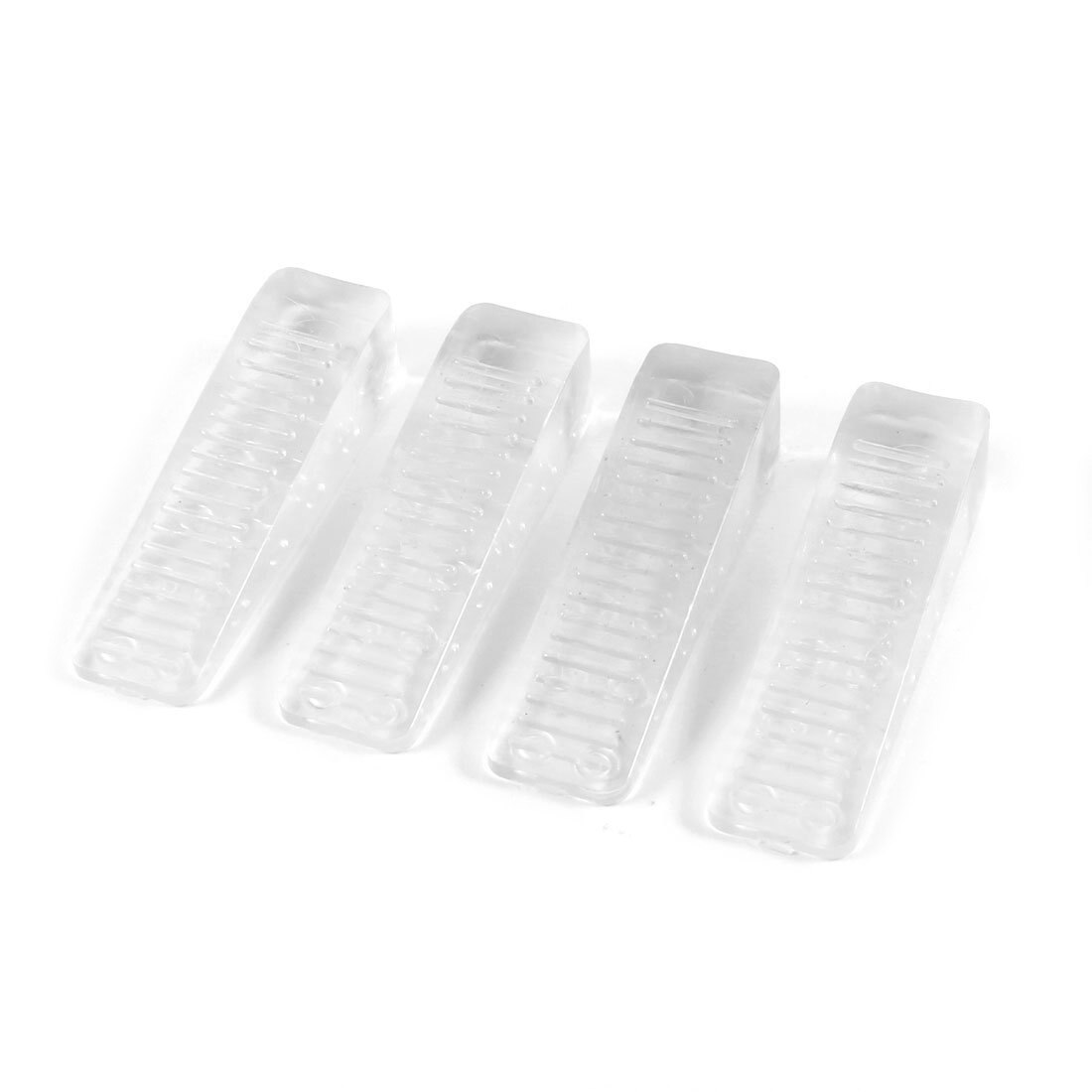 Home Office Clear Plastic Door Wedge Stopper Block 4 Pcs