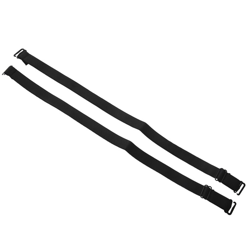 Sort elastisk stof metal krog ende bh stropper par til damer