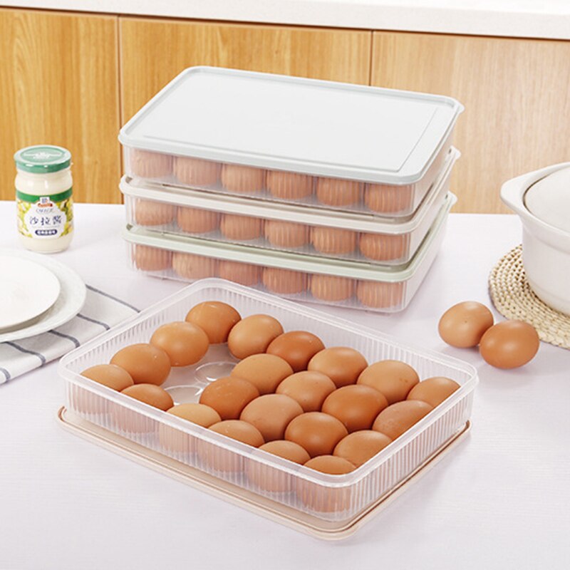 Æg opbevaringsboks 24- æg hårdt plast æg tilfælde organisator holder æske beholder æg dispenser til køleskab kapacitet