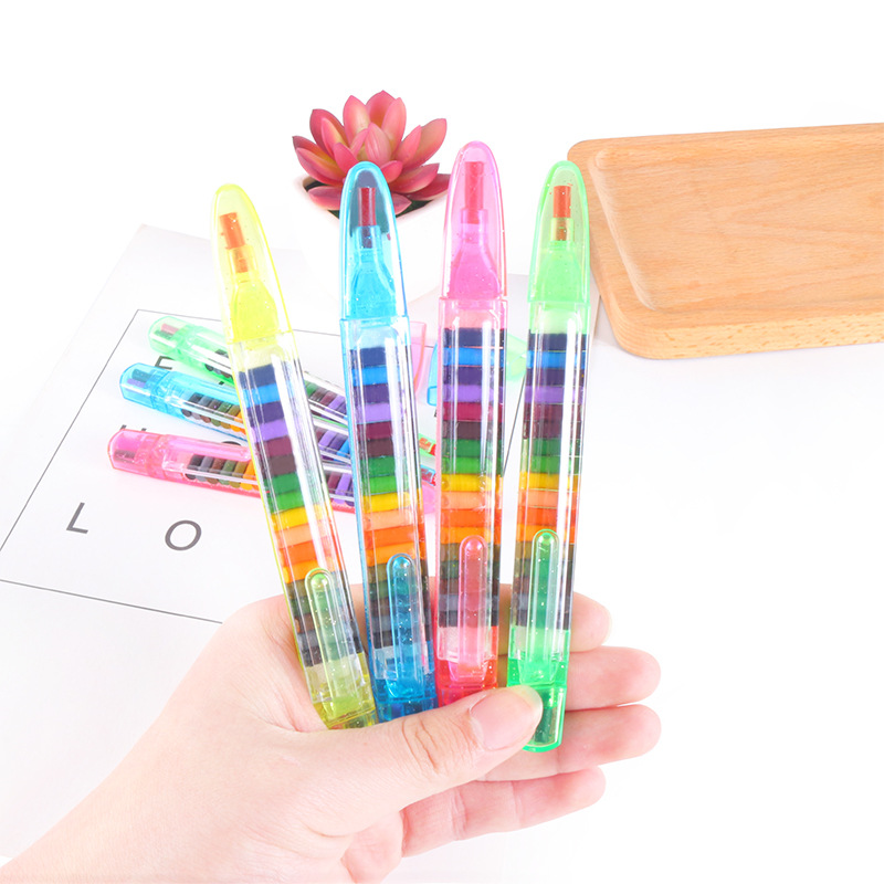 20 Colors Non-Toxic wax Crayon Oil Paint Pen Cratons Stacker Pencils Drawing Pen Art Painting for Children Kids Oil Pastel