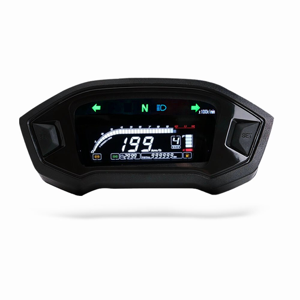 Universal Motorcycle Digital Speedometer Digital Tachometer Dashboard Instrument Panel Meter LCD Display 10000 RPM Cylinder1 2 4: A