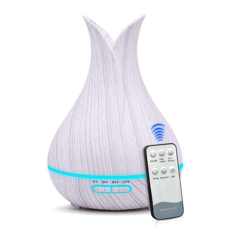 400Ml Afstandsbediening Essentiële Olie Diffuser Luchtbevochtiger Koele Mist Maker Met Aroma Diffusers Ultrasone Mist Rookmachine: white / ons