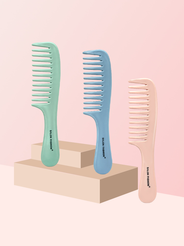 Handheld Hairbrush Wide Tooth Comb Plastic Flat Comb Hair Scalp Massage Smoothing Comb Detangle Hairdressing Comb Styling Tool