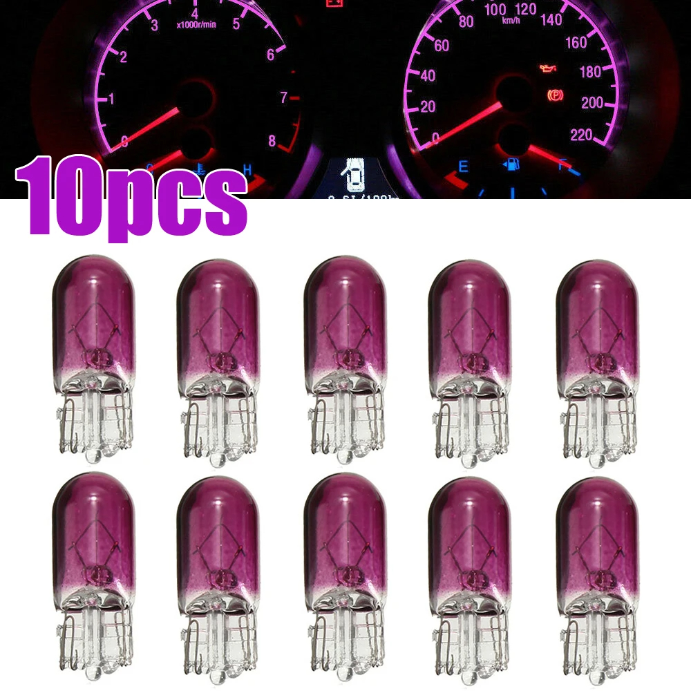 10 Stücke Auto T10 Halogen 3 Watt 194 158 Keile 12 V Autolampe Weiße Glühbirnen Instrumentenlicht Leselampen Umrisslampe Autozubehör: Lila