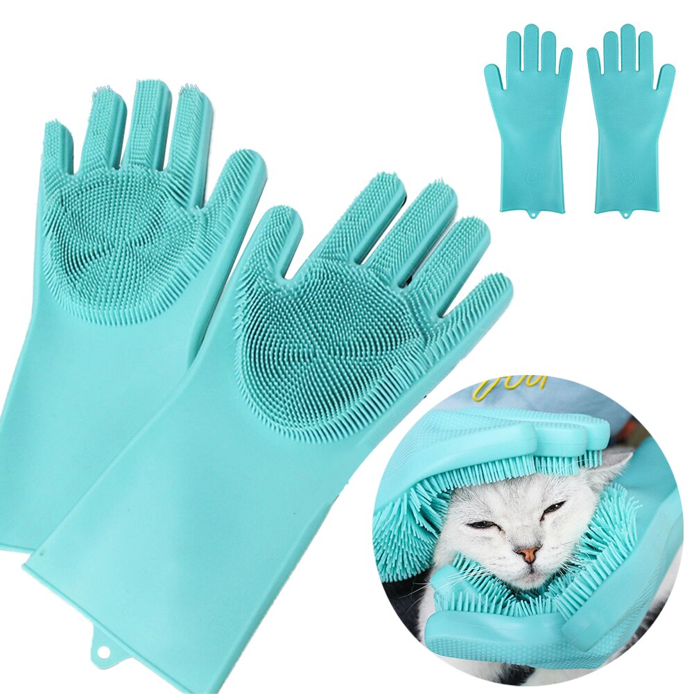 Pet Grooming Handschoen Voor Katten Wol Handschoen Pet Haar Drijvende Borstel Kam Handschoen Voor Hond Reiniging Massage Handschoen Voor dier