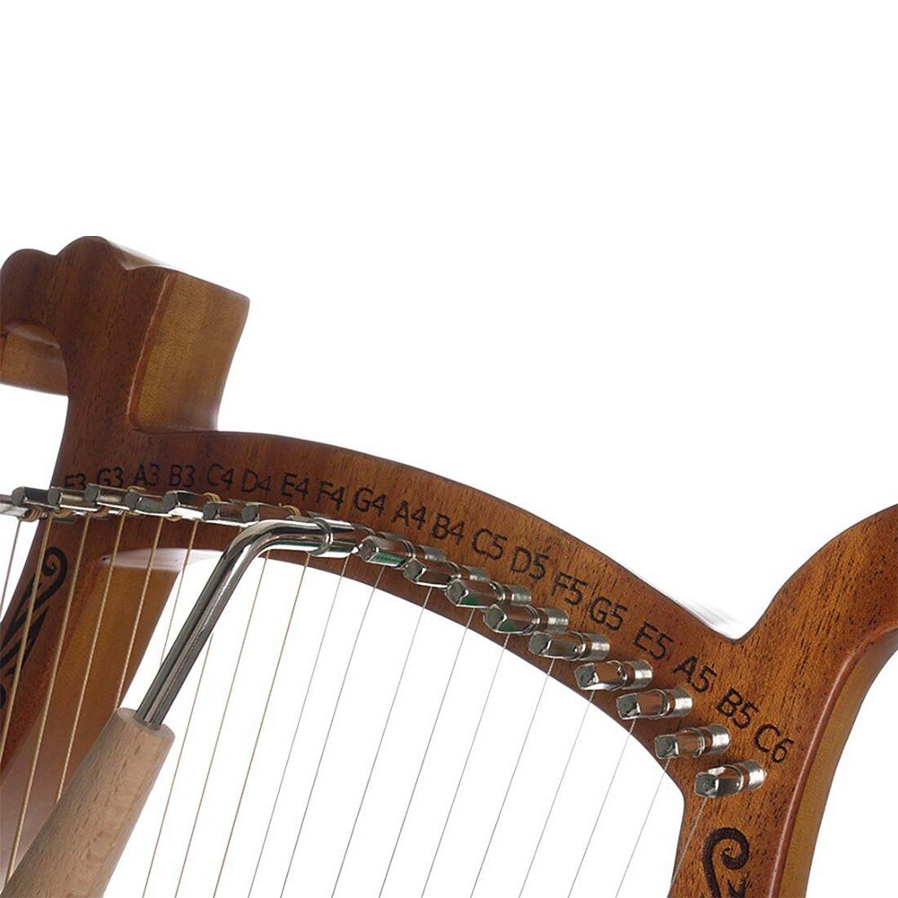 19 Snaren Lier Harp Houten Mahonie Muziek Instrument Met Stemsleutel Piano Harp Metalen Snaren Massief Houten Body