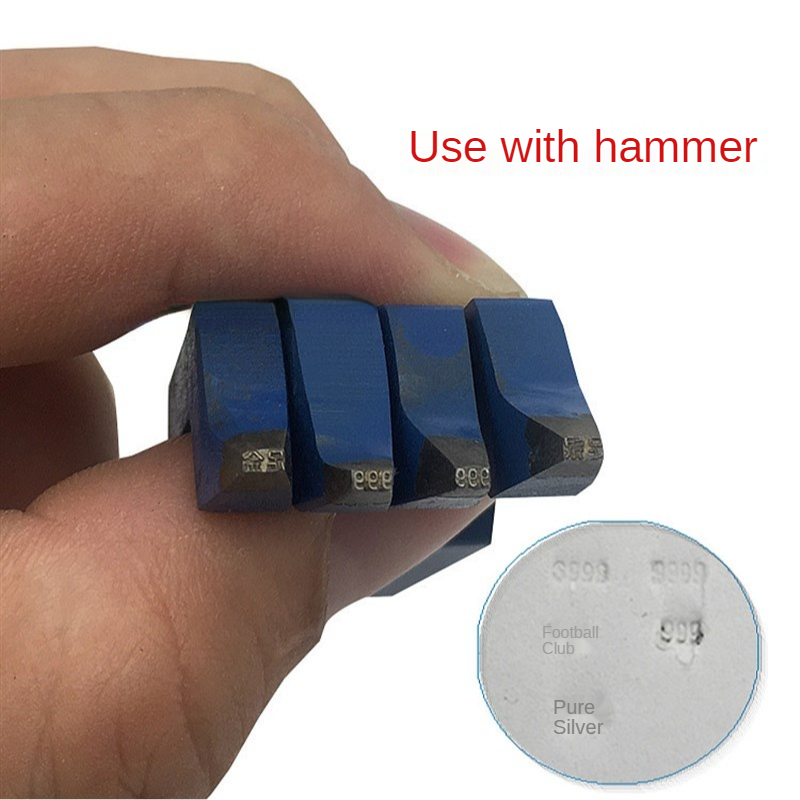 1PC Steel Curved Jewelry Letter Stamps Metal Stamping Tool Ring Stamp 18K 24K 22K S999 DIY Jewelry Punching Silver Gold Beating