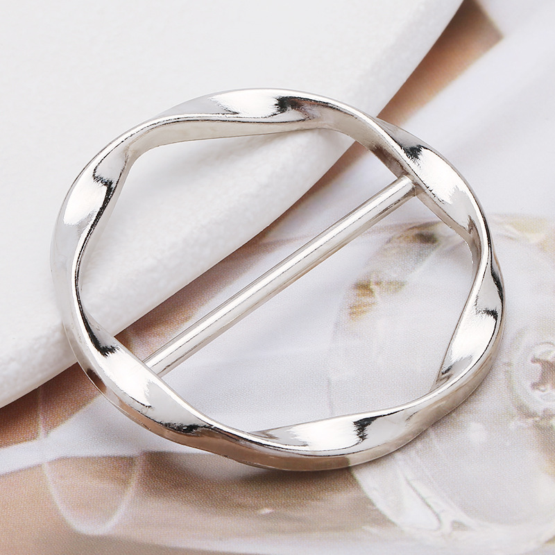 Hebillas de Metal simples para mujer, hebilla de nudo para esquinas de camiseta, cinturón, hebilla ajustable y cierre decorativo para bufanda, 1 Uds.