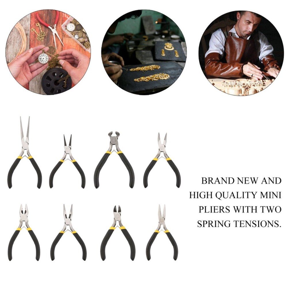 Outad Sieraden Maken Kralen Mini Tang Gereedschap Kit Set Ronde Platte Lange Neus