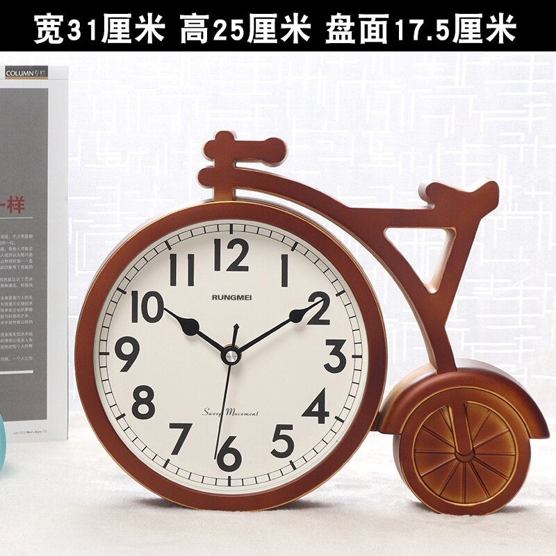 Large Desk Clock Silent Watch Retro Living Room Antique Table Clock Bedroom Decorative Items for Home Unique 50: Style 8