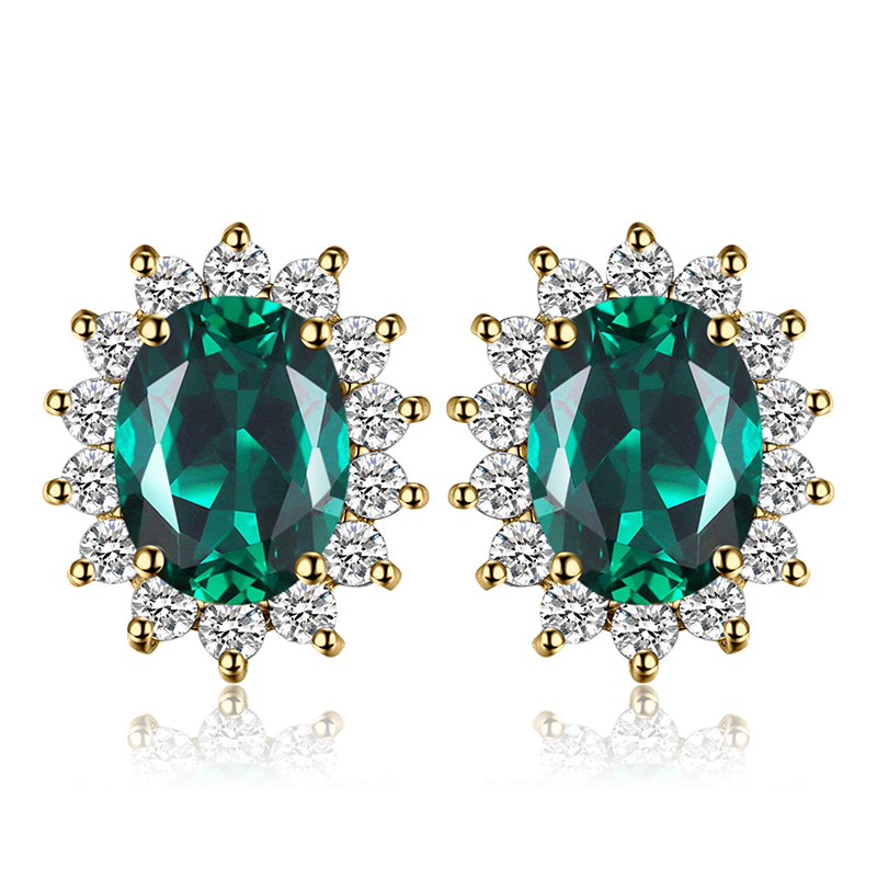 Jewelrypalace Gemaakt Blue Sapphire Ruby 925 Sterling Zilveren Stud Oorbellen Natuurlijke Amethist Granaat Peridot Topaz Prinses Diana: Roze