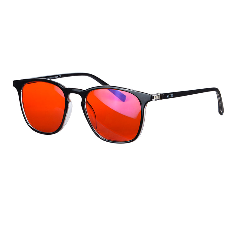 SHINU lunettes bloquant la lumière bleue hommes lunettes de jeu sur ordinateur rouge Orange jaune clair anti lumière bleue lentilles Tr90 monture pour hommes