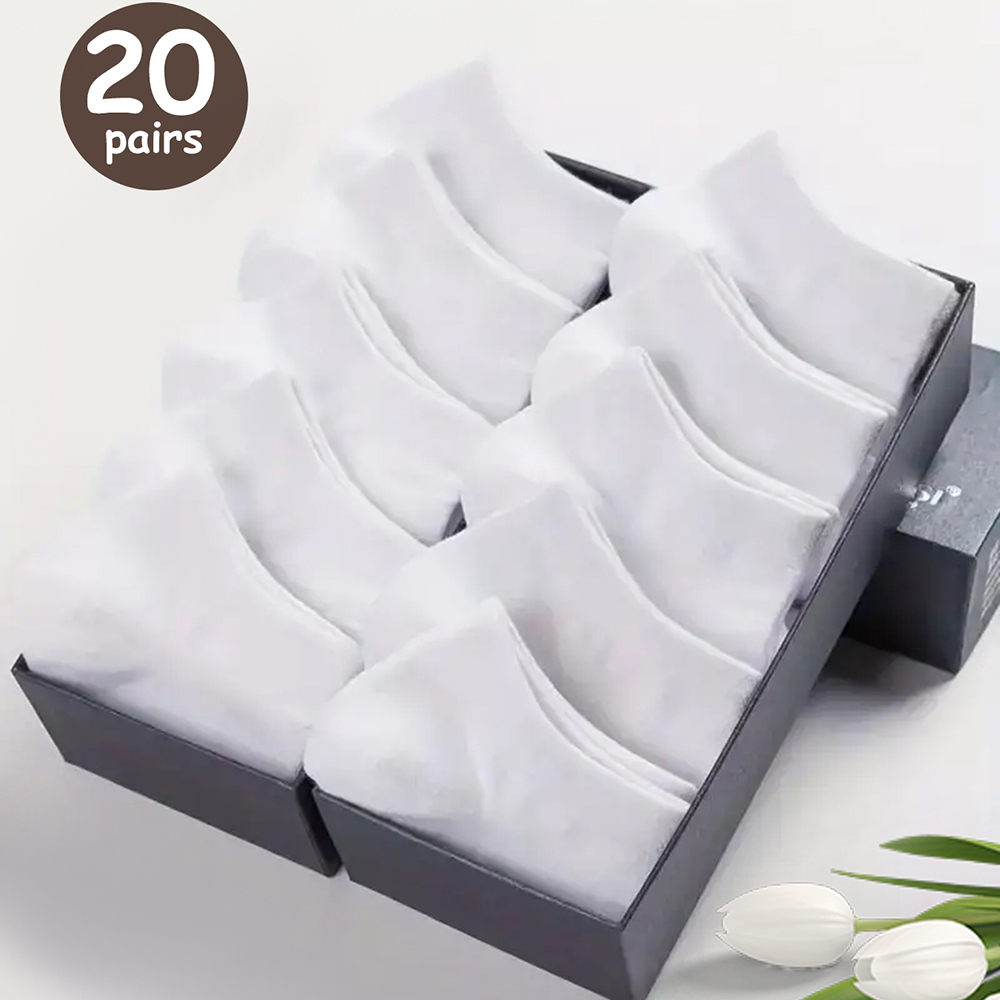 10/20/40 pares de calcetines náuticos para hombre, calcetines deportivos de negocios con absorción de sudor para verano y otoño, calcetines tobilleros versátiles de Color sólido