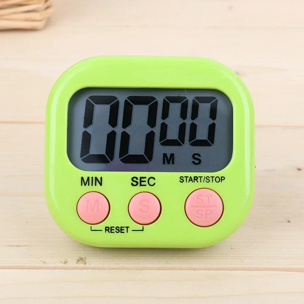 Køkken magnetisk digital timer æggeur stopur stort lcd digital høj alarm nedtællingsur praktisk madlavningsgadget: Grå