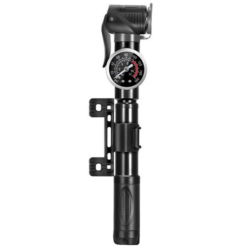 -Portable Bike Pump Gauge High Pressure Hand Pump Bike Accessories Bicycle Pump: Default Title