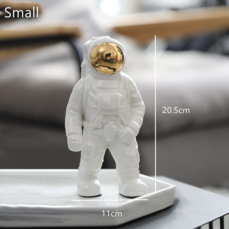 Nordic Style Astronaut Vase White Ceramic Flower Vase Home Decoration Flower Pot Art Vases Office Living Room Decor Crafts: 20X11CM