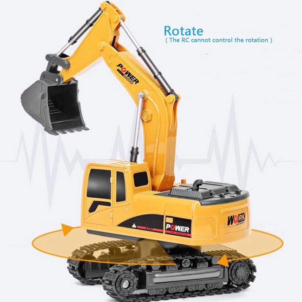 Excavadora a control remoto 2,4 Ghz, 6 CANALES, 1:24, Tecnics, juguete para niños, coche a control remoto, ingeniería, radio controlado, CGStore móvil