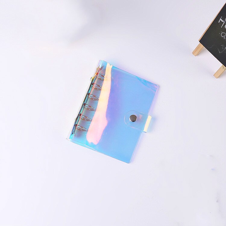A5/A6/A7 Transparent Notebook Cover Loose-leaf Ring Binder PVC Waterproof Clear Cover Travel Notebook Stationery Cover 1pc: A7-colorful