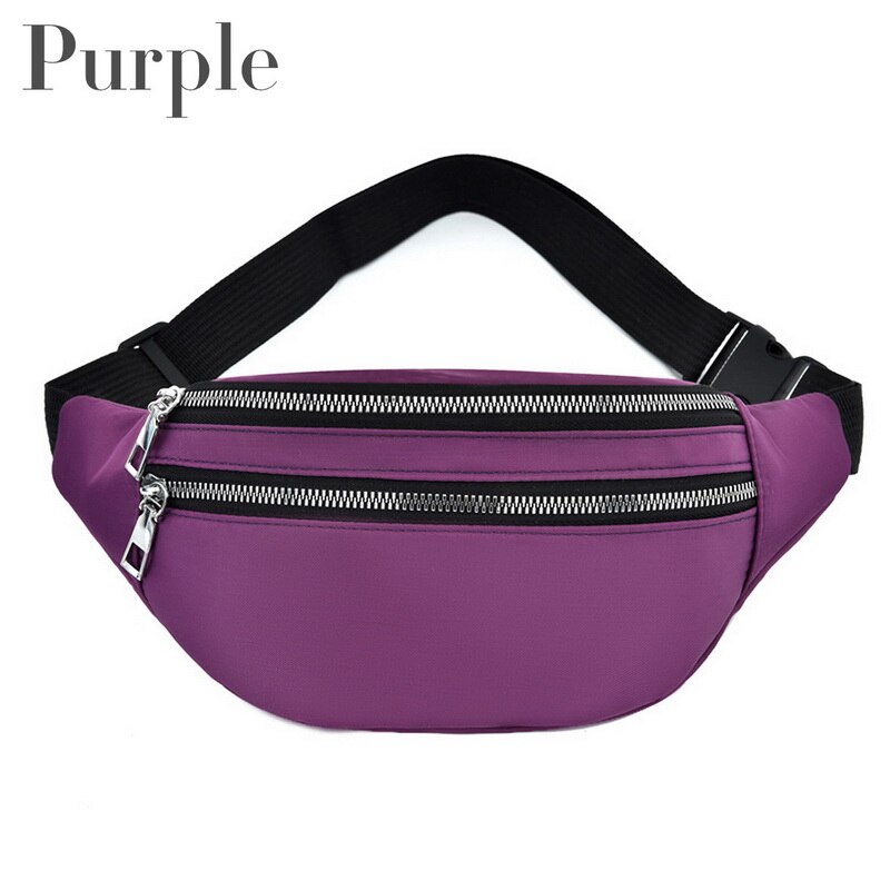 Riñonera impermeable para mujer, bolso de pecho Unisex, riñonera para la cintura, bolso de cinturón: Style3-purple