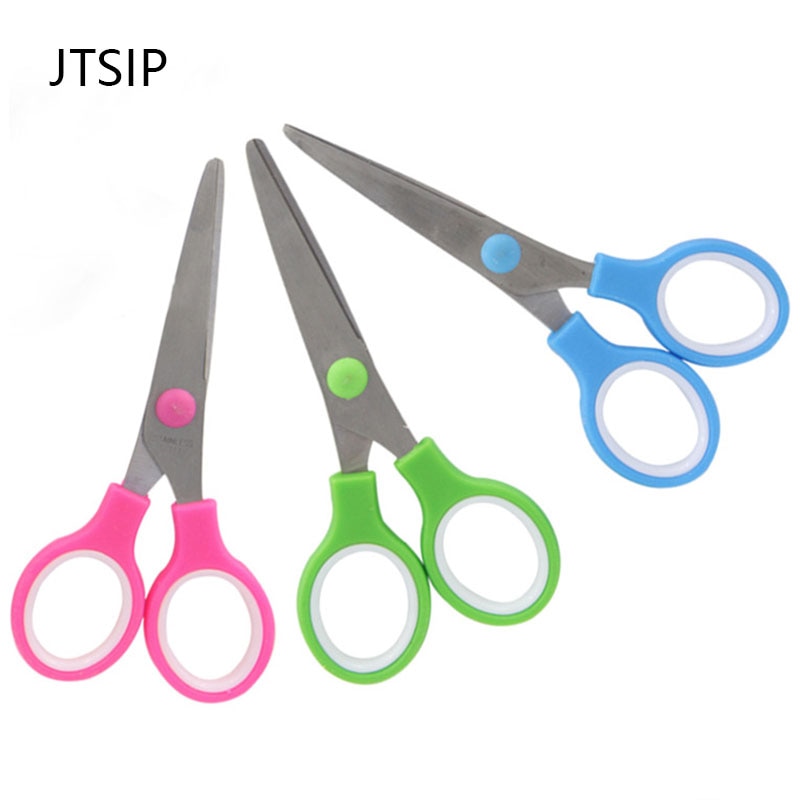 JTSIP Cute Scissors Kids DIY Stationery Decorative Craft Scissors Safety Round Tip Plastic Scissors Cutting Paper Knives Tools