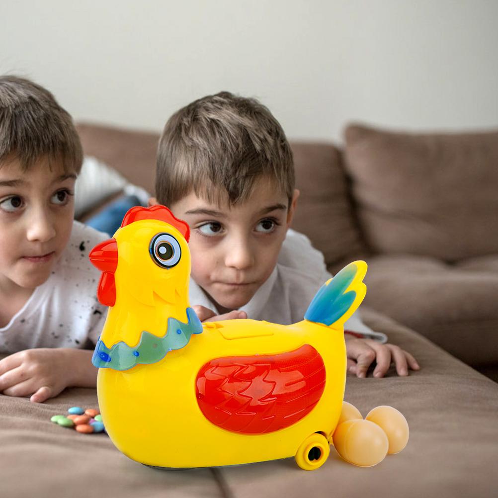 Gallina eléctrica que pone huevos para niños, juguete que camina con luz colorida y música, juguetes interactivos