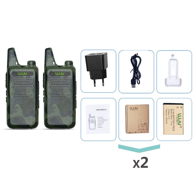 2pcs WLN KD C1 Mini Walkie Talkie рация Handheld 2 Way Ham Radio hf Transceiver USB Charging KD-C1 uhf Walkie-Talkies wln KDC1: Green-Standard / Euro