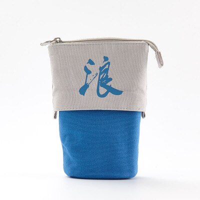 Cartoon kat telescopische etui tas opvouwbare staande houder kinderen etui canvas intrekbare studenten flexibele pennendoos