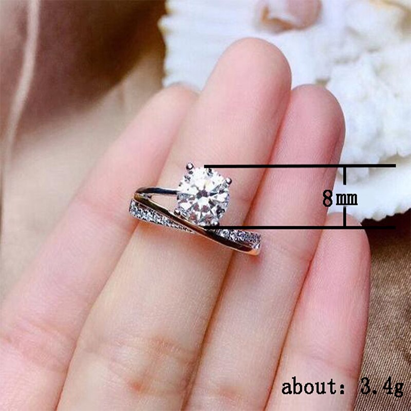Huitan Edel Und GroßzüSoloauftritt Braut Hochzeit Frauen Ring Mit Runde CZ klassisch Schmuck Verlobung Ringe Silber Farbe Für Prinzessin