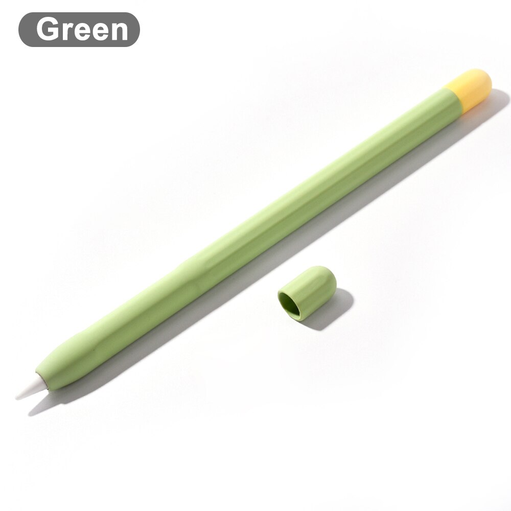 Funda protectora de silicona suave para bolígrafo, tapa de pluma antideslizante, a prueba de polvo, Color caramelo, para Apple Pencil 1ª generación: Pencil 1st - Green